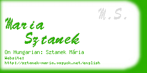maria sztanek business card